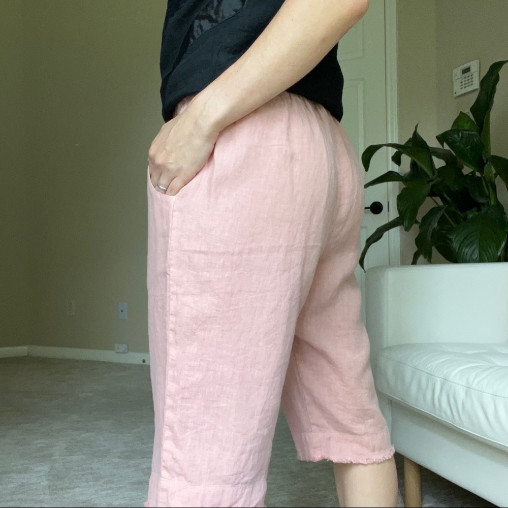𝅺NWOT Cloth & Stone Blush Pink Linen Long Shorts - Picture 4 of 15